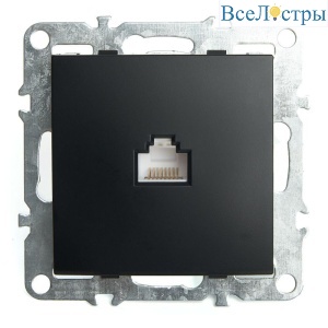 Розетка компьютерная RJ-45 Stekker Эрна черный PST00-9107-03 49151