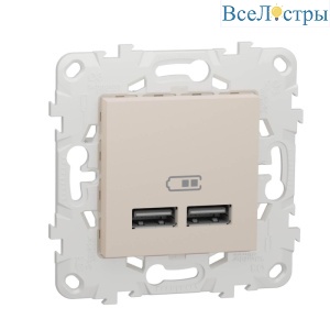 Розетка компьютерная USBx2 Schneider Electric Unica New NU541844