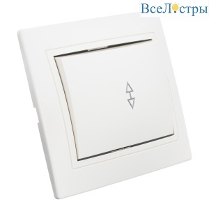 Выключатель 1 кл. на 2 направления скрытой установки 10А 250В IP20,слоновая кость (керамика) "Дельта 477253