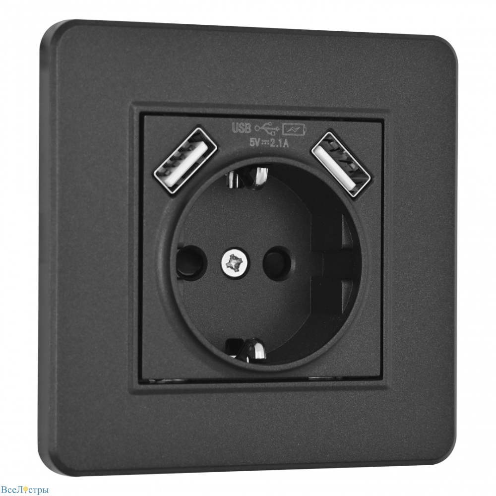 розетка arte milano set16-1-47-1 black