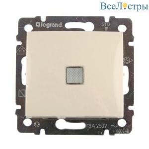 Переключатель одноклавишный на 2 направления Legrand Valena 16A 250V с подсветкой слоновая кость 774103