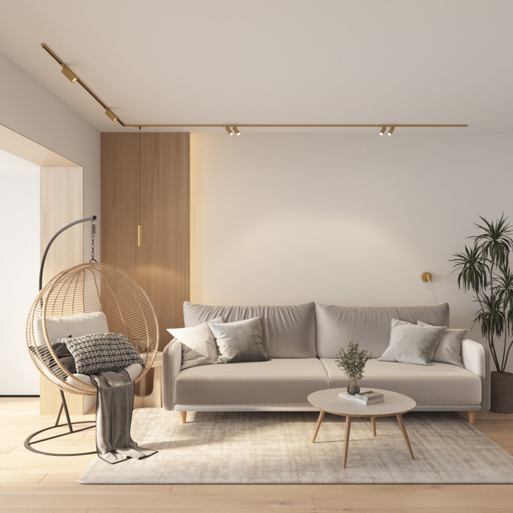 трековая система Denkirs Shine Spot DK5742-SB в гостиной над диваном.jpg