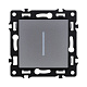 выключатель 1-клавишный 10а/250в с led подсветкой, серый kollinger asthetik as-007gy