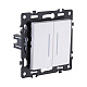 выключатель 2-клавишный 10а/250в с led подсветкой, белый kollinger asthetik as-010wh