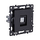 розетка ethernet rj45 cat.6, черный kollinger asthetik as-017bk