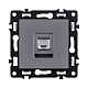 розетка ethernet rj45 cat.6, серый kollinger asthetik as-017gy