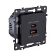 розетка usb a+c 65w, черный kollinger asthetik as-024bk