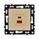 розетка usb a+c 65w, золотой kollinger asthetik as-024gd