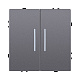 выключатель 2-клавишный 10а/250в с led подсветкой, серый kollinger eclipse ec-010gy