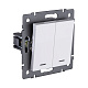 выключатель 2-клавишный 10а/250в с led подсветкой, белый kollinger rea-s-008wh для aspekt, eleganz, reflex